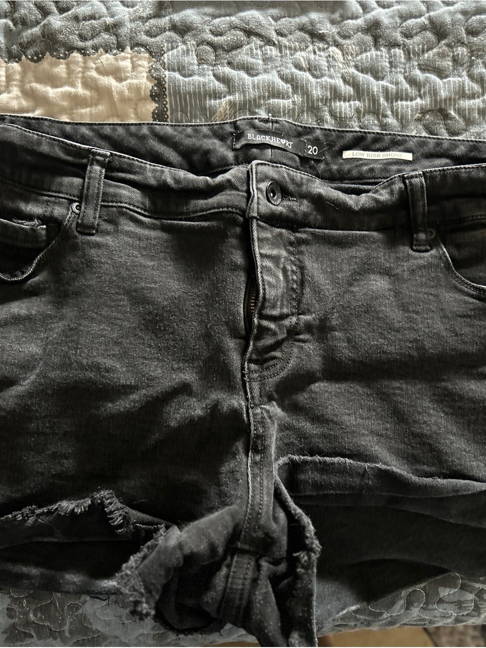 Blackheart Distressed Black Denim Shorts